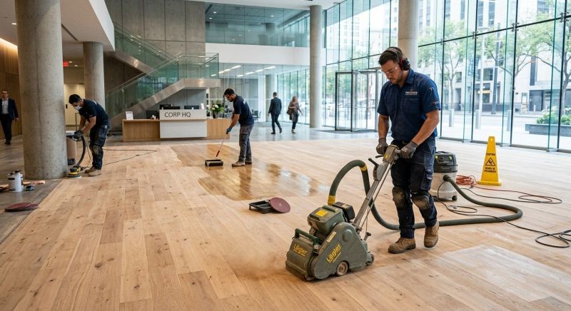 Our team working on Wood Floor Service projects in Carroll County, MD