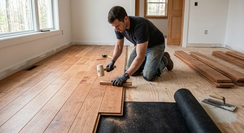 Cherry Floor Installation in Lutherville Timonium, MD